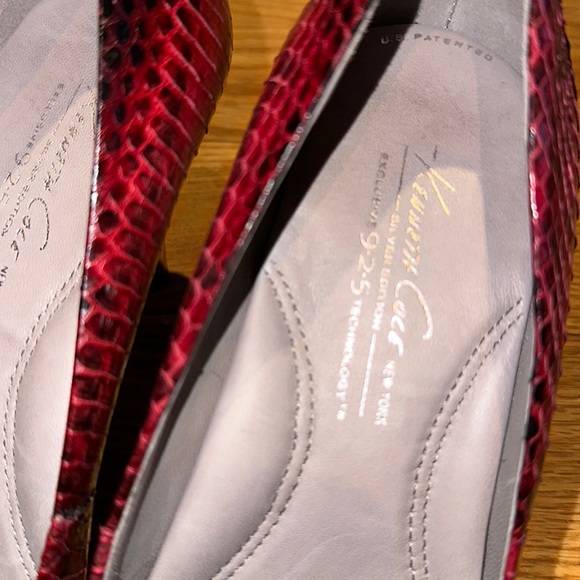 NWOTKenneth Cole Red Snakeskin Silver Edition Exclusive 925 Mirrored Heel Sz 6.5 - Picture 6 of 7